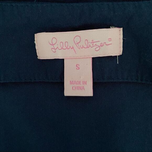 Lilly Pulitzer Navy Beaded Embroidered Tunic Top - Picture 5 of 7